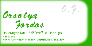 orsolya fordos business card